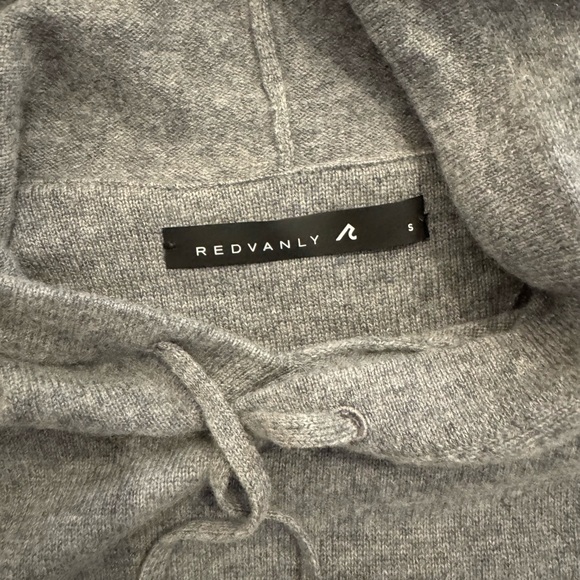 Gray Hooded Redvanly Men's cashmere Sweater - Picture 2 of 3